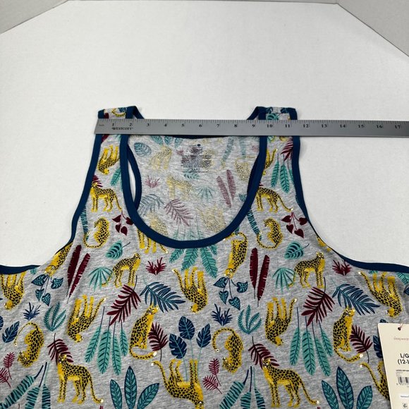 Secret Treasures Women's Size Large 12-14 Sleep Tank Top Leopard Leaves New - Picture 6 of 10
